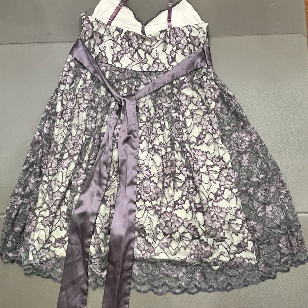Vintage Dress Lace‎ Babydoll Y2K Empire L Made USA Purple Fairy Aqua Whimsigoth - Picture 7 of 12